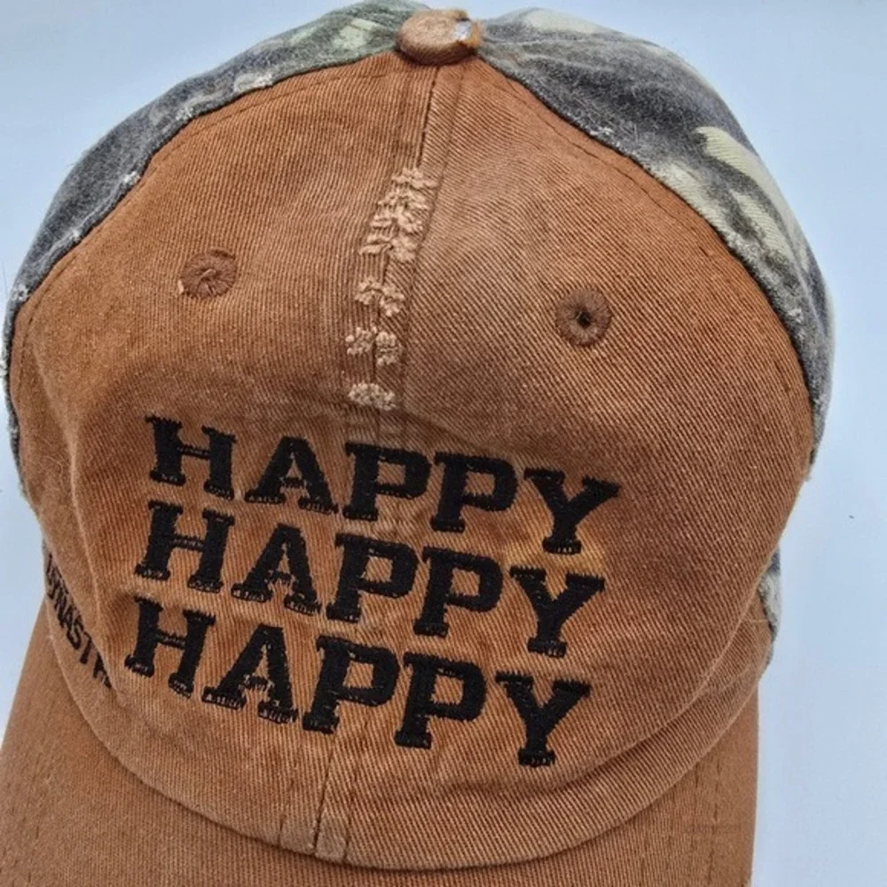 Duck Dynasty Happy Happy Happy‎ Hat Camo Distressed Dad Cap Vintage